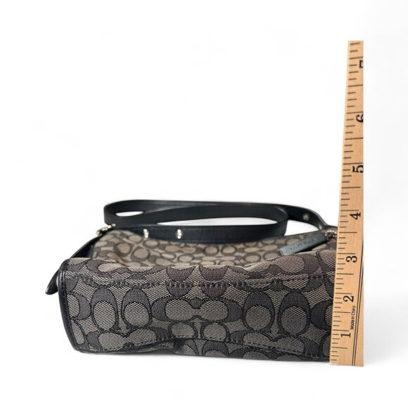 Coach Signature Small Duffette Dark Grey Canvas Handbag Purse – Silver Hardware - Picture 4 of 9